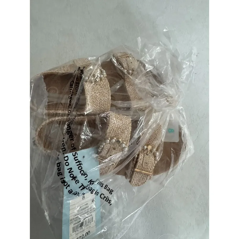 Cat & Jack Toddler Sequerah Footbed Sandals Size 8T Tan